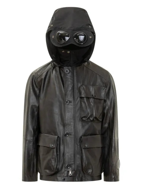 C.P. Company hooded medium leather jacket