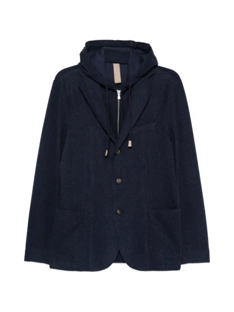 Eleventy hooded waffle-knit jacket