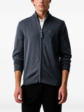 Aeronautica Militare logo-embroidered zip-up cardigan