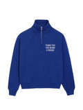 AMI Paris blue zipped cotton "Thank you for being a friend" sweatshirt