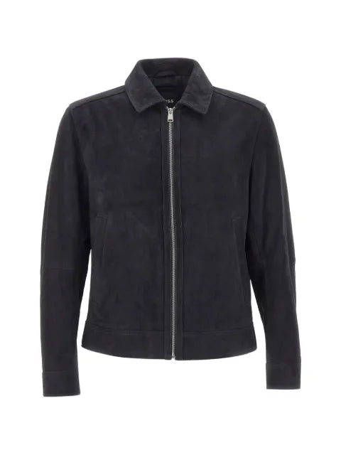 BOSS suede zip-up jacket