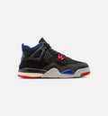 Air Jordan 4 Retro Rare Air Preschool Sneakers - Black/Fire Red/Deep Royal Blue