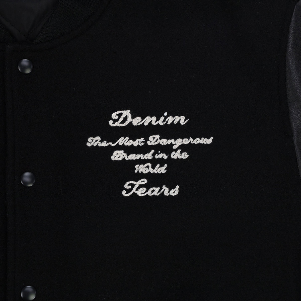 Black Peace Wreath Varsity Jacket