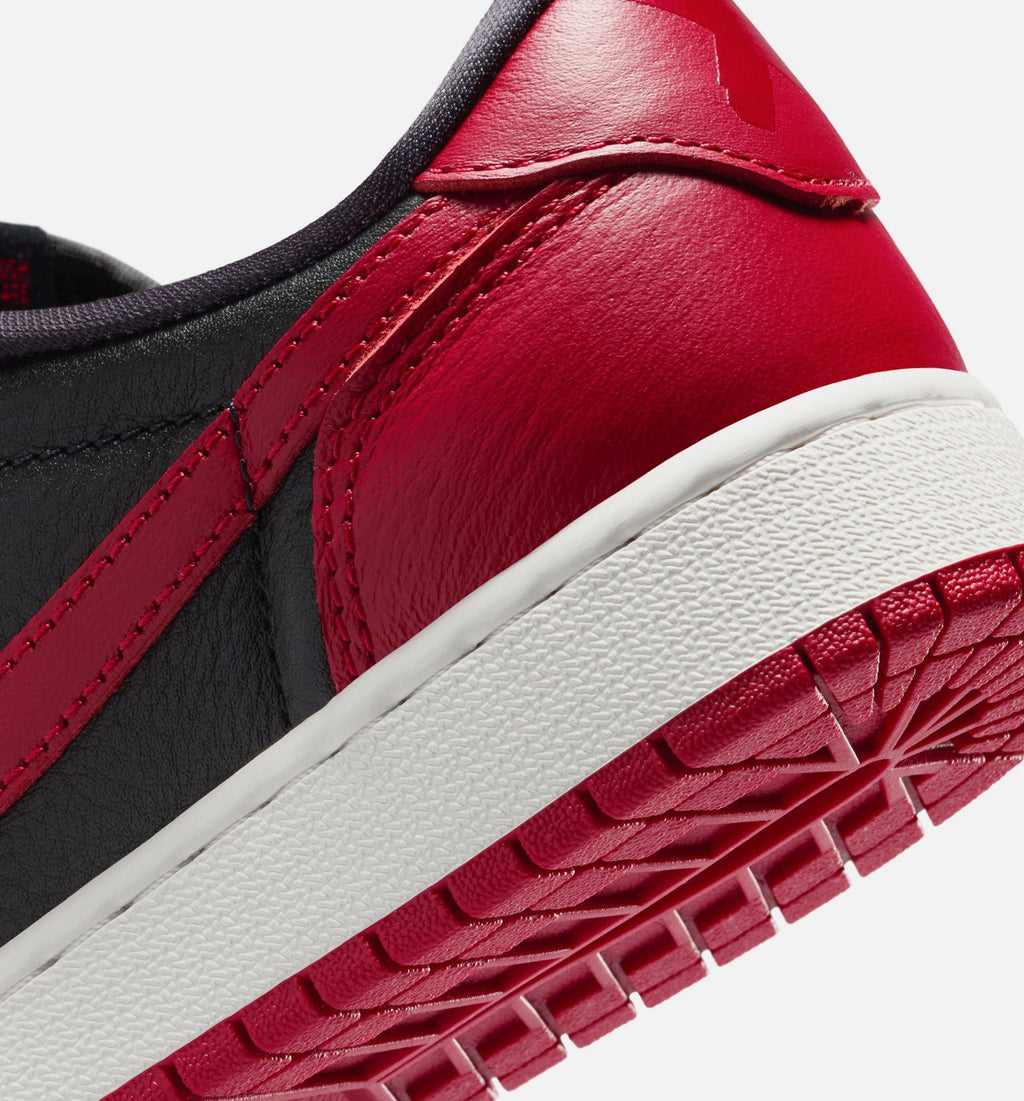 Air Jordan 1 Retro Low OG Banned Grade School Lifestyle Shoe - Black/Black/Varsity Red/Summit White