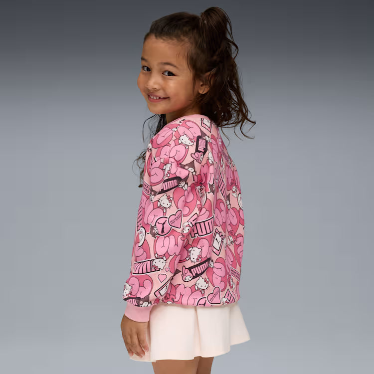 Kids Puma X Hello Kitty Friends Relaxed All Over Print Sweatshirt