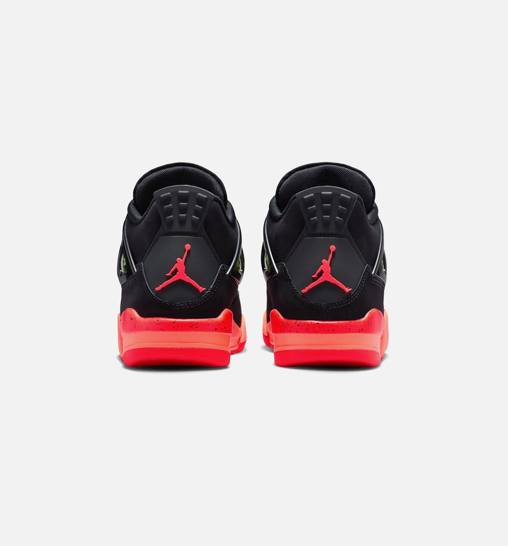 Air Jordan 4 Retro Black Infrared 23 | Grade School Lifestyle Shoe | Black/Infrared 23/Bright Mango