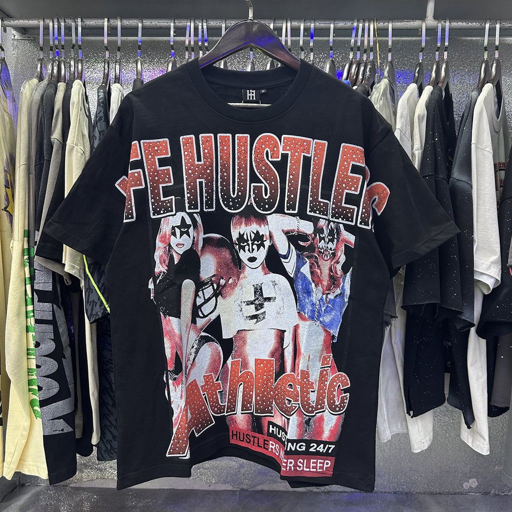 Life Hustlere Football Girls Graphic T-Shirt