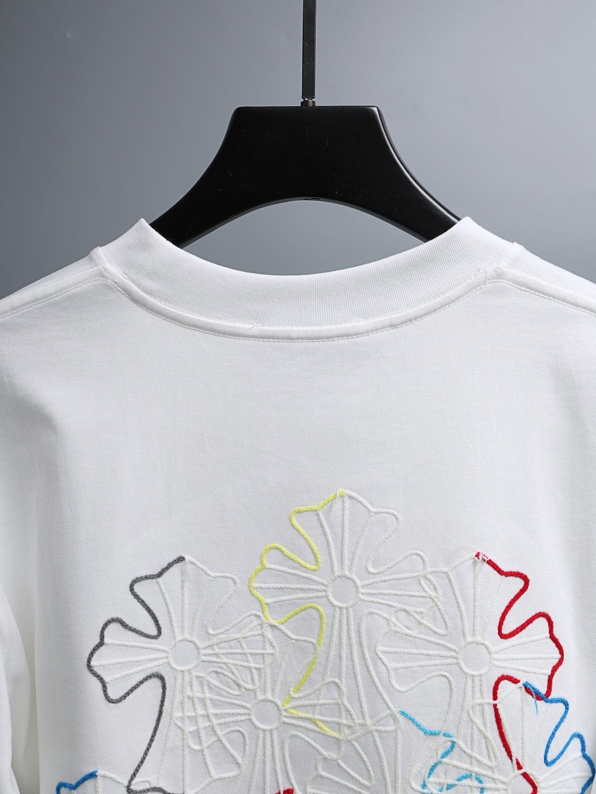 Chrome Hearts Floral Cross Embroidered T-Shirt