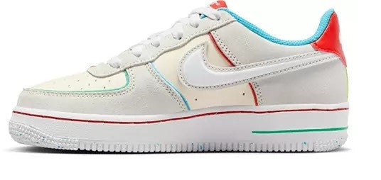 Big Kid's Nike Air Force 1 LV8 2 BG Pale Ivry/Wt-Picante Rd (FQ8350 110)