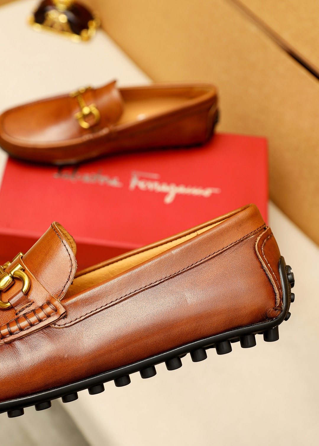 Ferragamo Brown Bit Loafers
