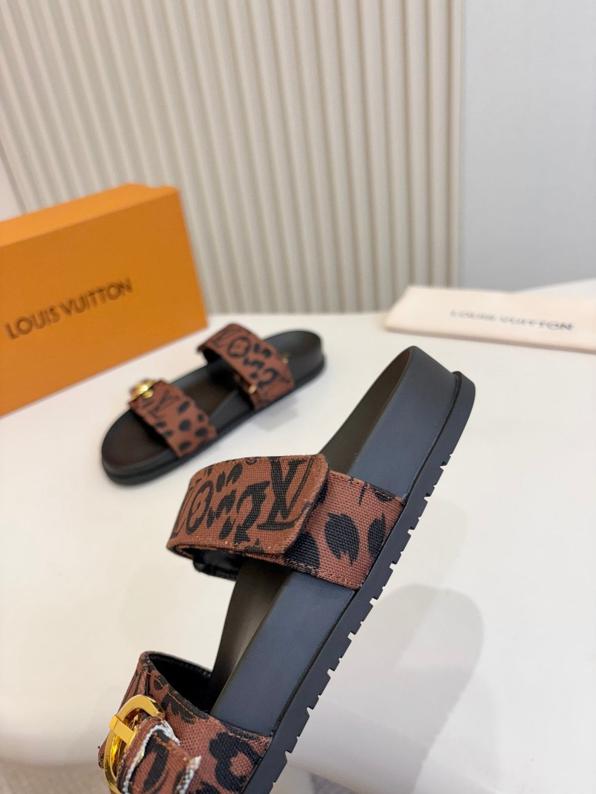 Louis Vuitton Double-Strap Slide Sandals - Dark Outsole