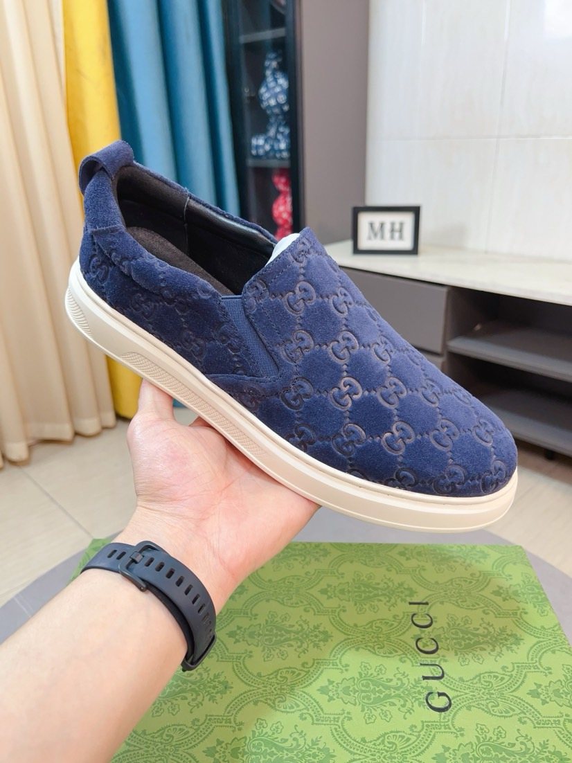 Gucci Men's Embossed Slip-On Sneakers