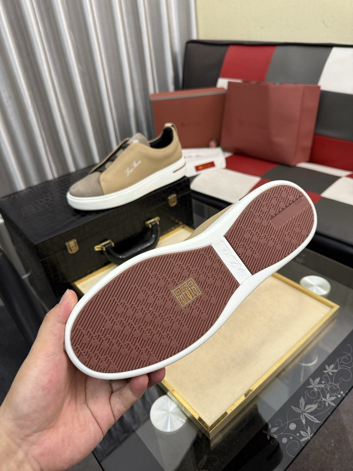 Loro Piana Side-Logo Slip-On Sneakers