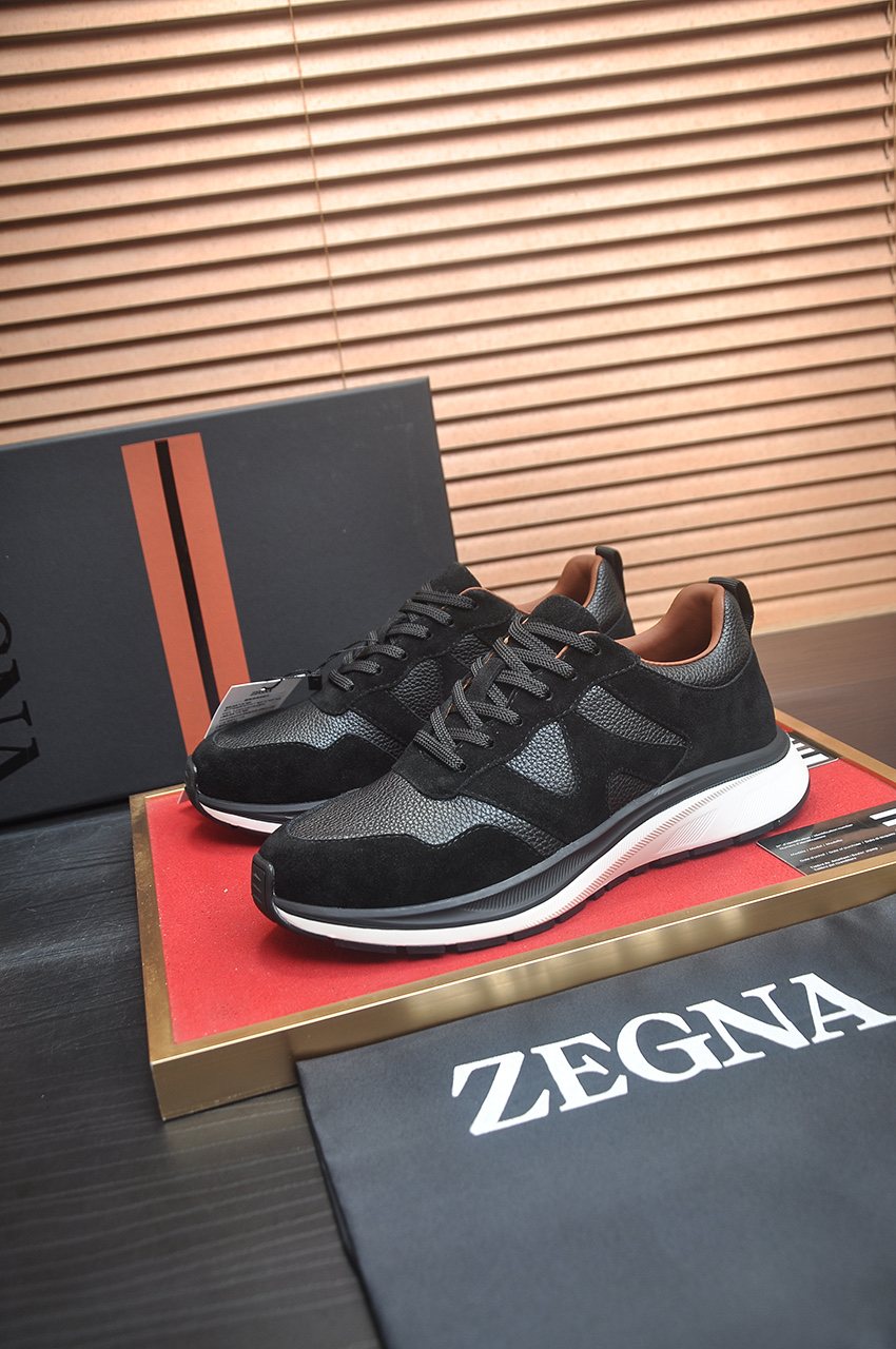 Zegna Men's Low-Top Panel Sneakers